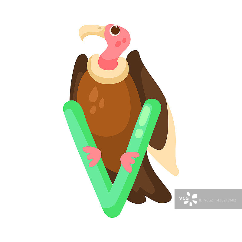 字母V秃鹫形象图片素材