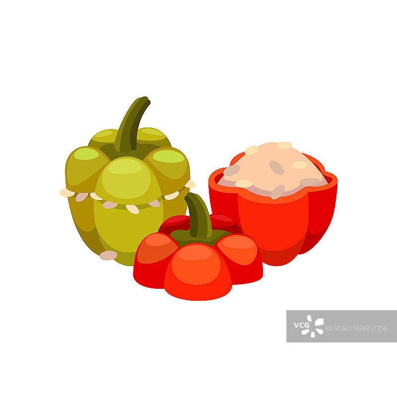 彩色灯笼椒卡通图片素材