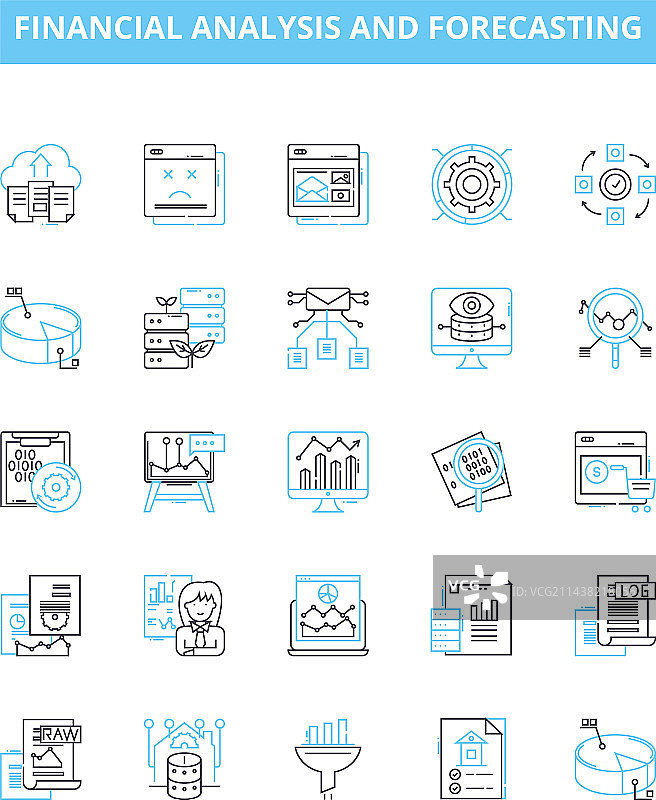 金融分析与预测曲线图片素材