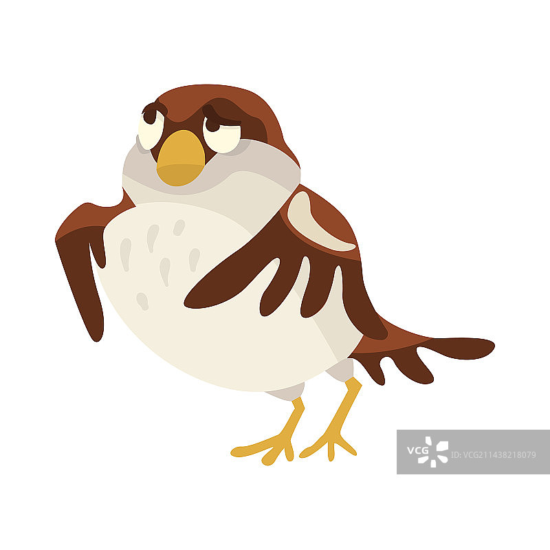 悲伤的麻雀卡通形象道歉图片素材