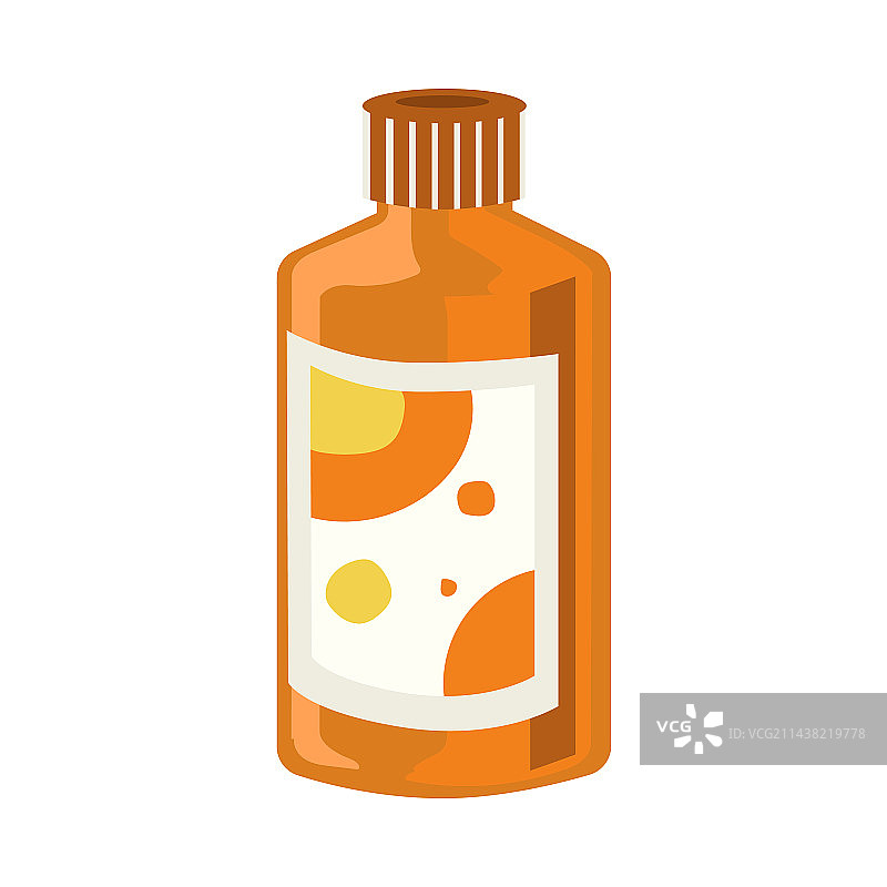 带有彩色标签的橙色药瓶图片素材