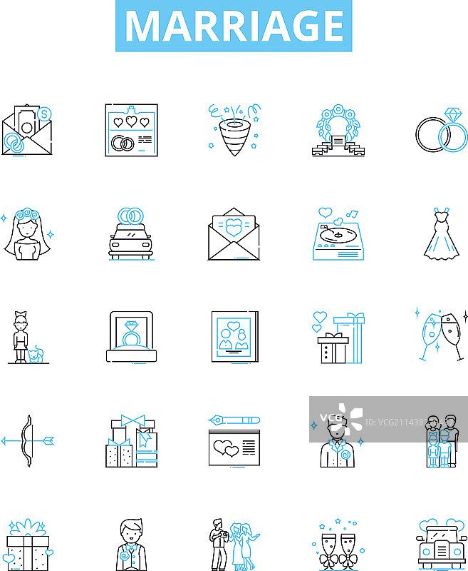 婚姻关系线条图标图片素材