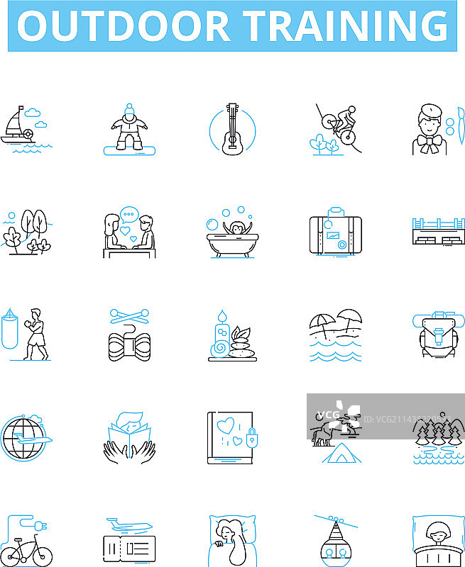 户外培训线性图标集图片素材