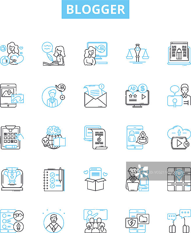 博主线性图标集图片素材