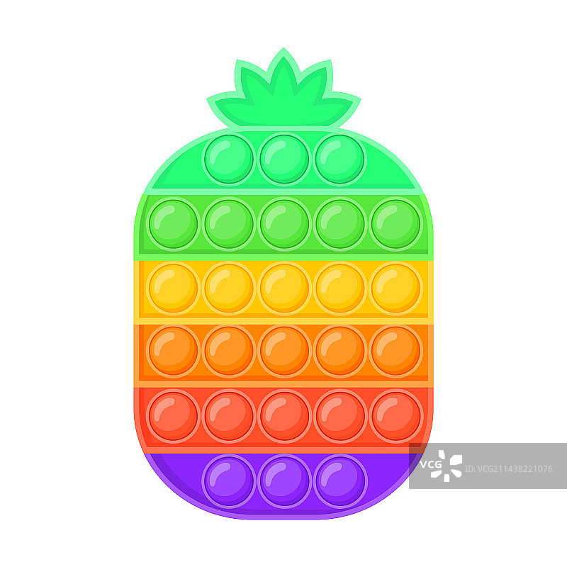 菠萝形状的彩色按按乐玩具图片素材