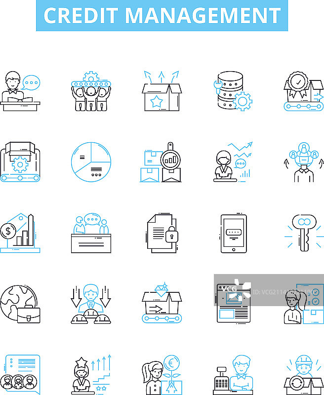 信用管理线图标集图片素材