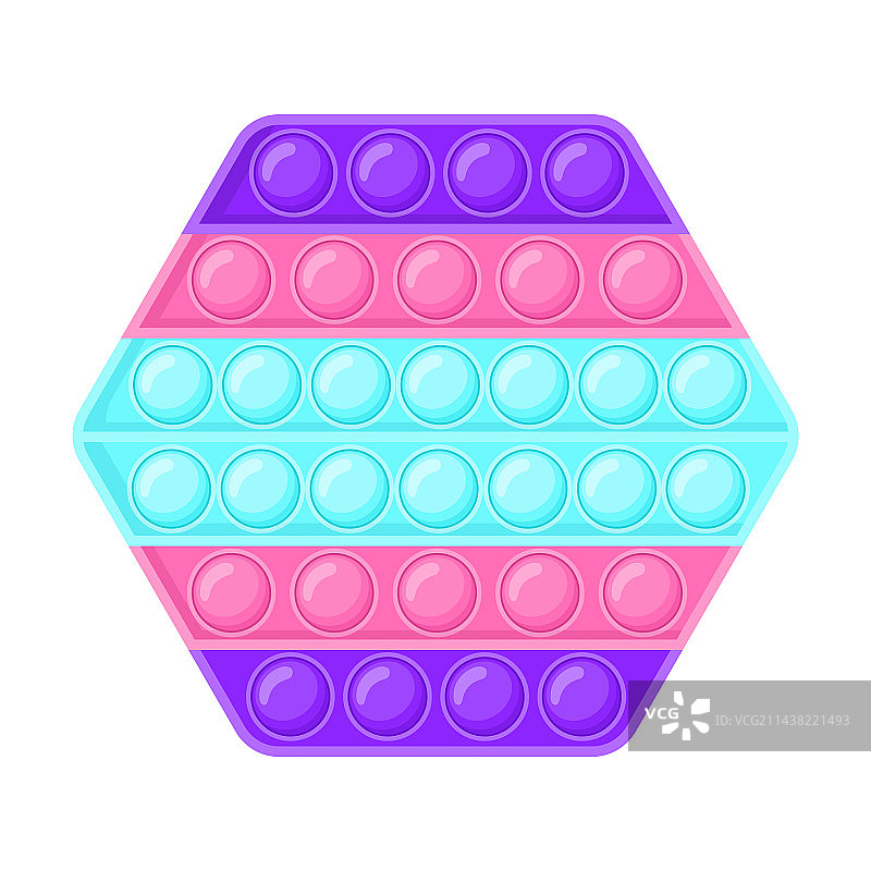 六边形彩色按按乐和简易酒窝玩具图片素材