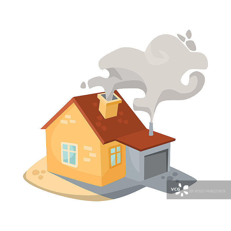 房屋和车库冒烟图片素材