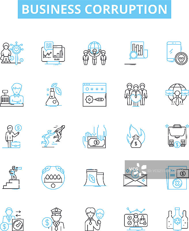 商业贿赂行为线性图标图片素材