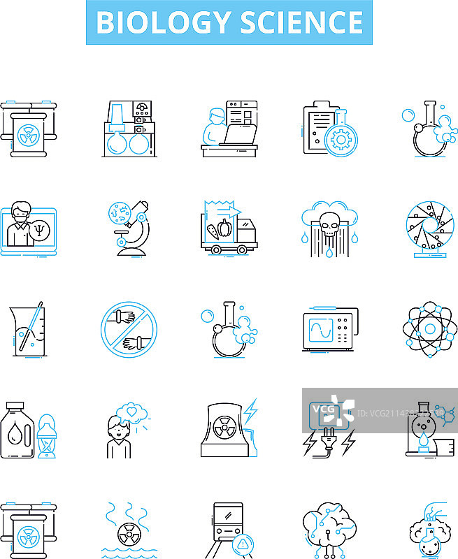 生物学线性图标合集图片素材