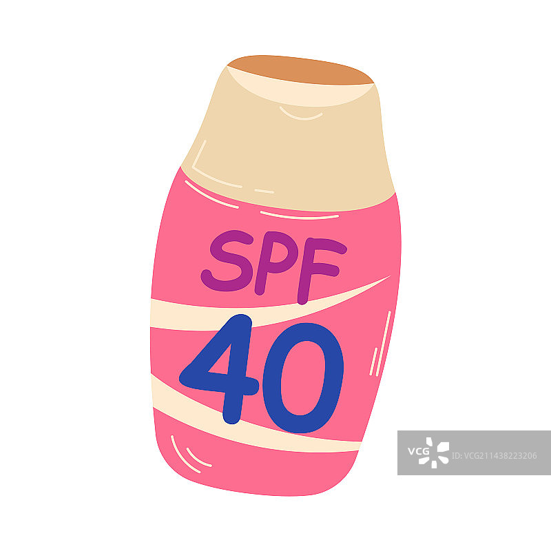 带标签的粉色防晒霜瓶图片素材