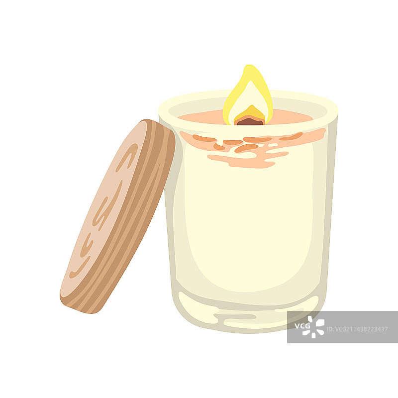 玻璃杯中的手工蜡烛图片素材