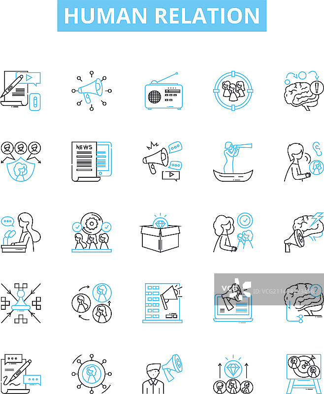 人际关系线性图标集图片素材