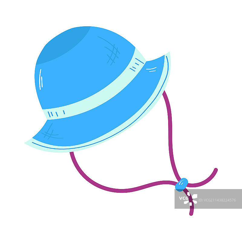 带防晒绳的蓝色遮阳帽图片素材
