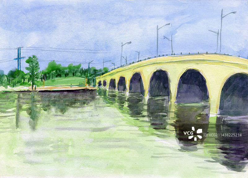 水彩风景图片素材