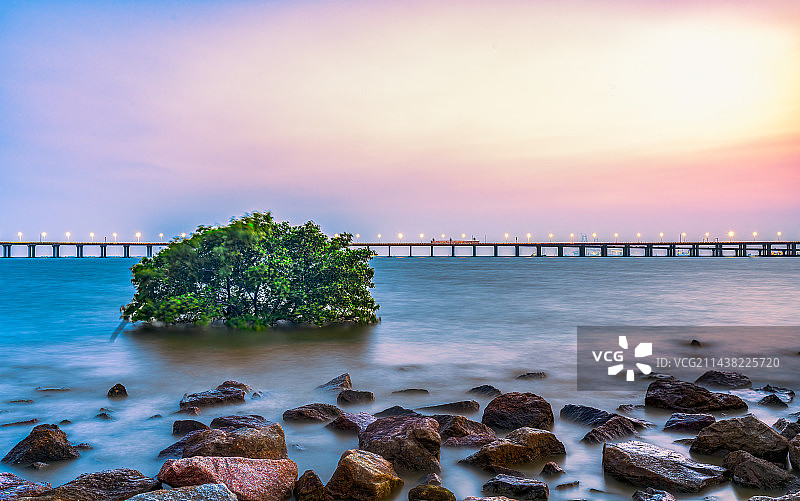 深圳市西湾红树林日落图片素材