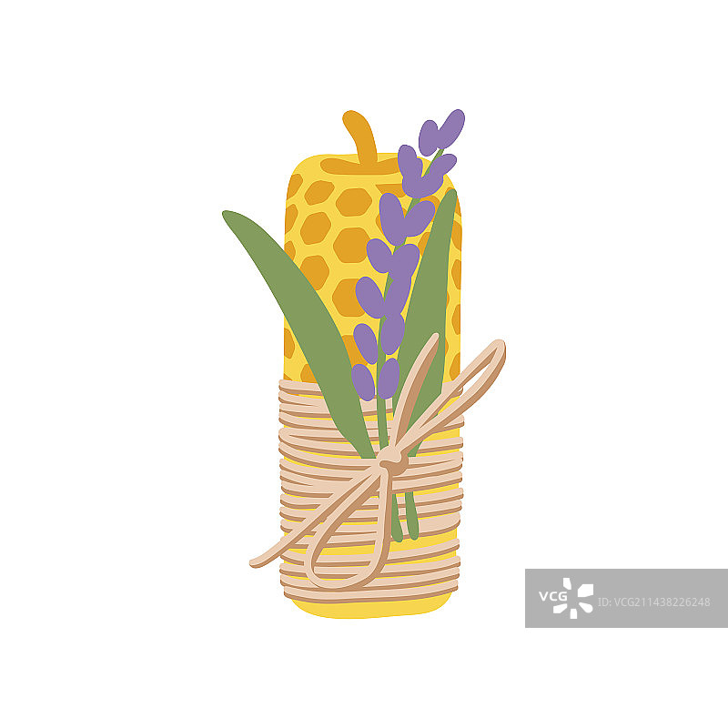 手工蜂蜜或蜂蜡蜡烛图片素材