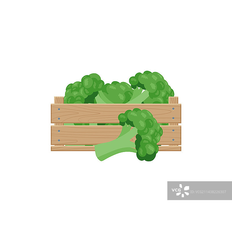 木箱里的西兰花图片素材