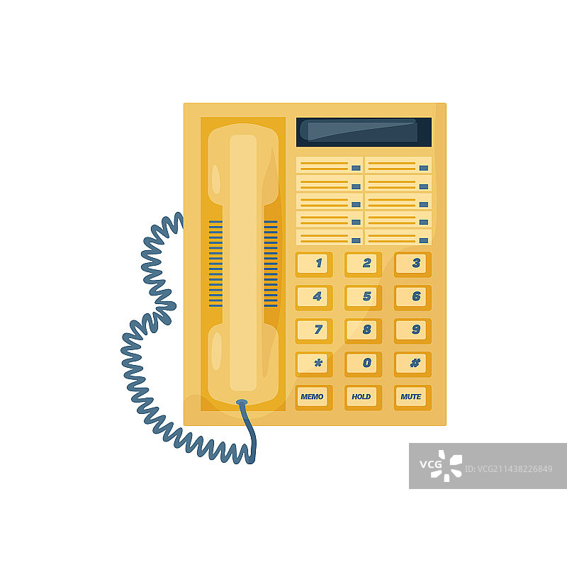 复古固定电话扁平设计图片素材