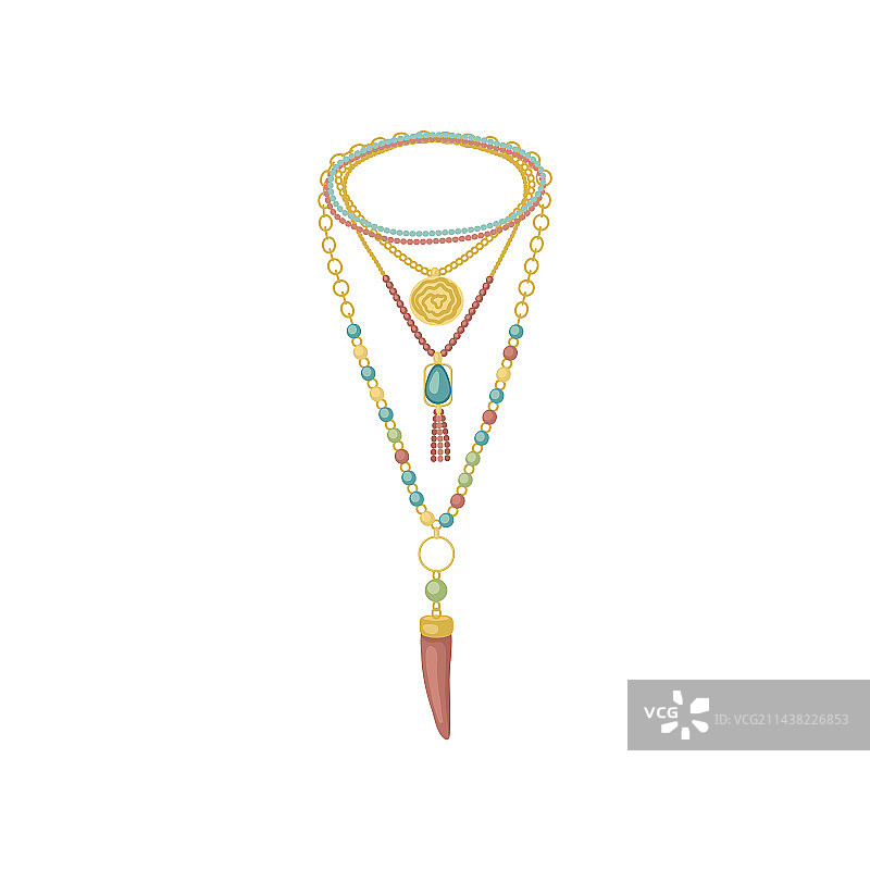 波西米亚风的女士项链图片素材