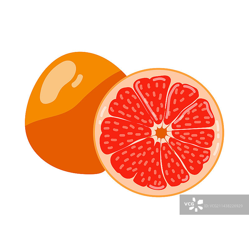 富含维生素A的葡萄柚卡通图片素材