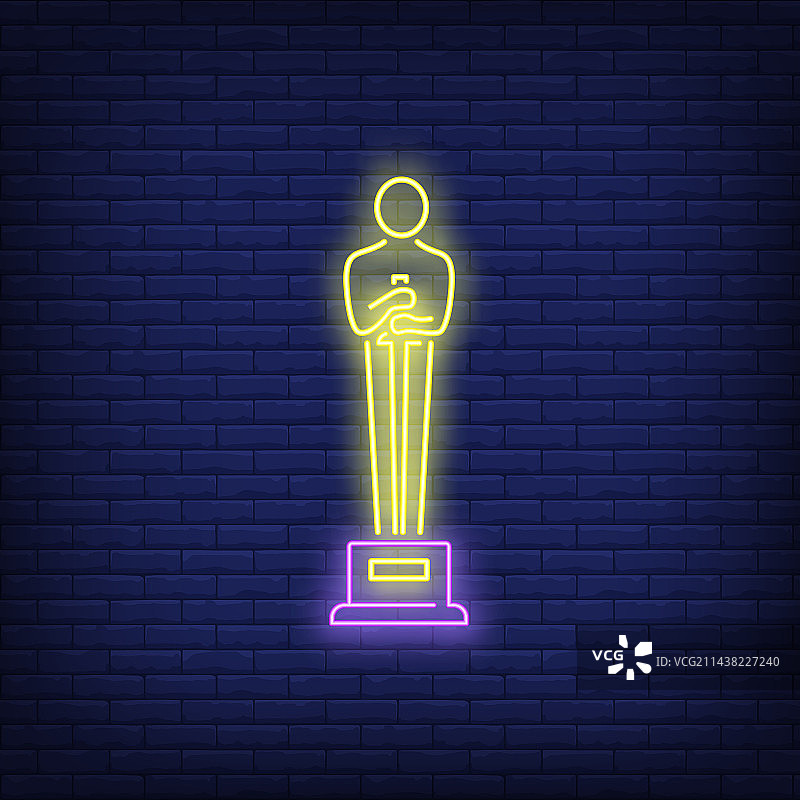 电影奖霓虹灯标志图片素材