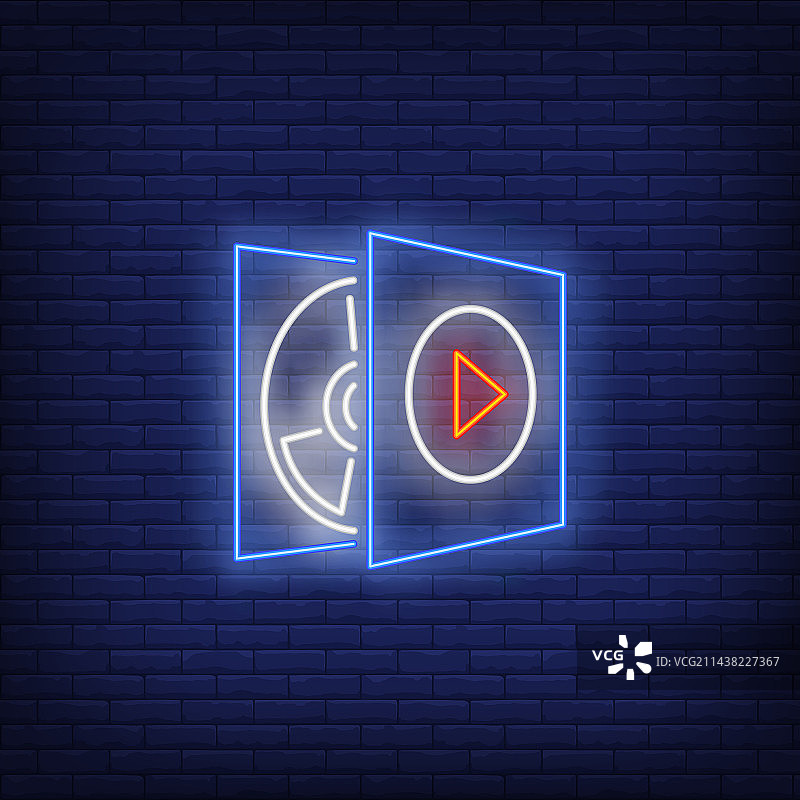 光盘霓虹灯标志图片素材