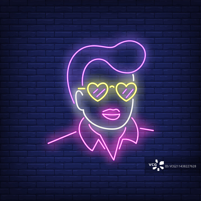 摇滚歌手霓虹灯标志图片素材