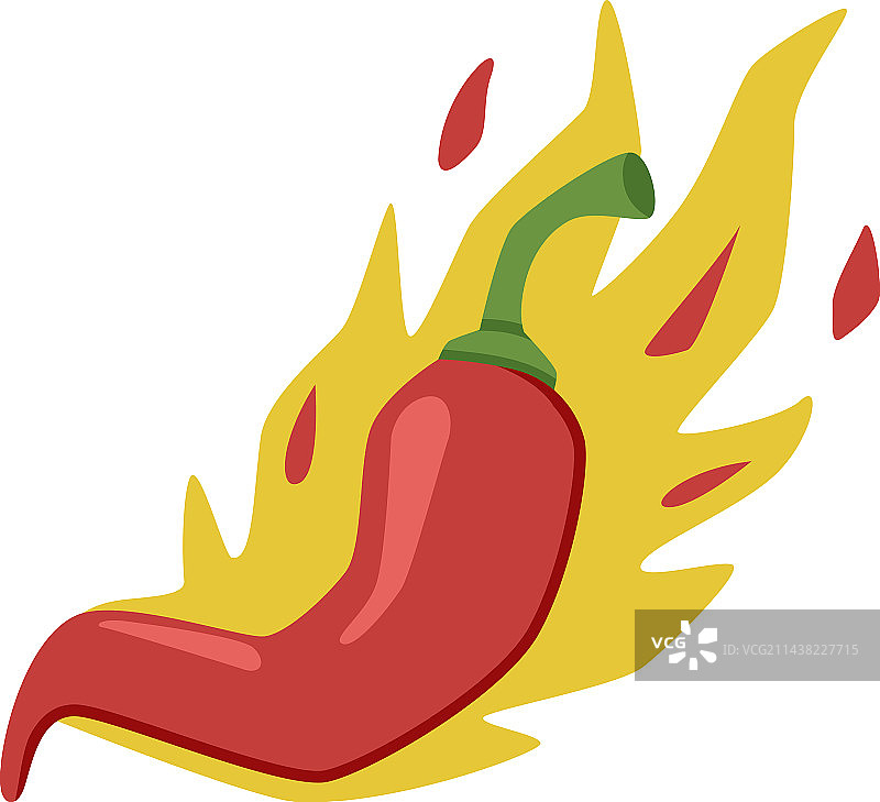 火焰中的红色辣椒图片素材