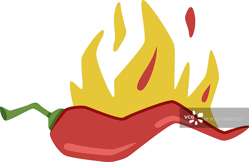 火焰中的红色辣椒图片素材