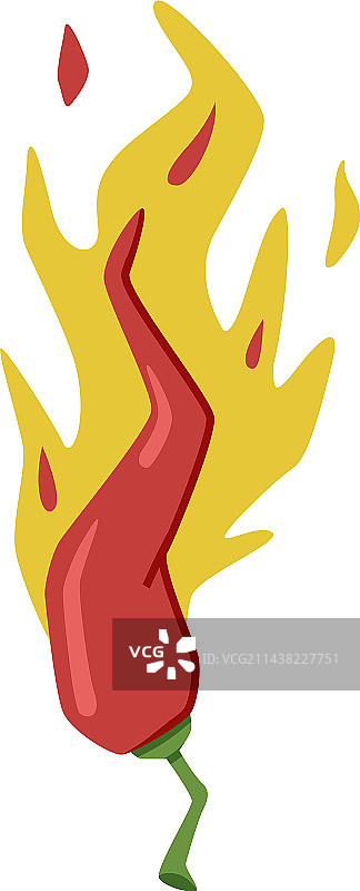 火焰中的红色辣椒图片素材