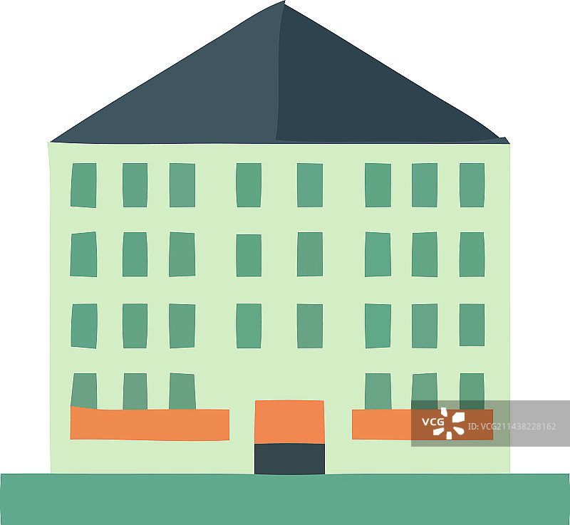 大型绿色公寓楼图片素材