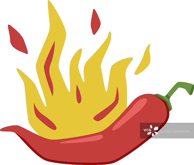 火焰中的红色辣椒图片素材