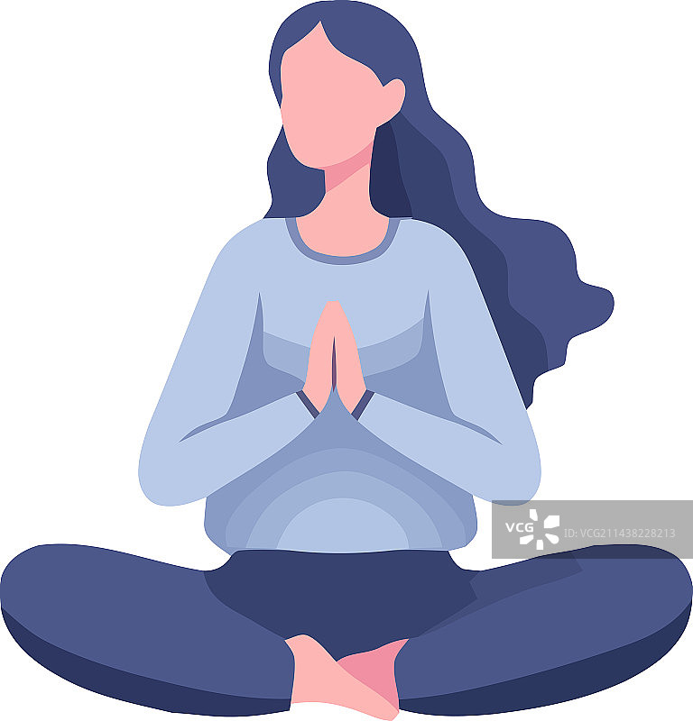 莲花坐姿冥想的女性寻找和谐图片素材