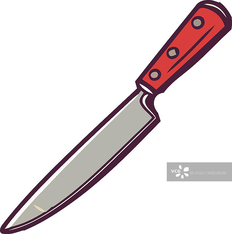 带金属手柄的锋利钢刀切割图片素材