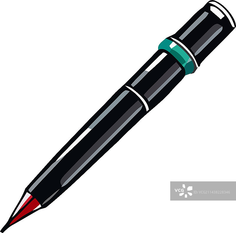 金属笔在白色背景上签名图片素材