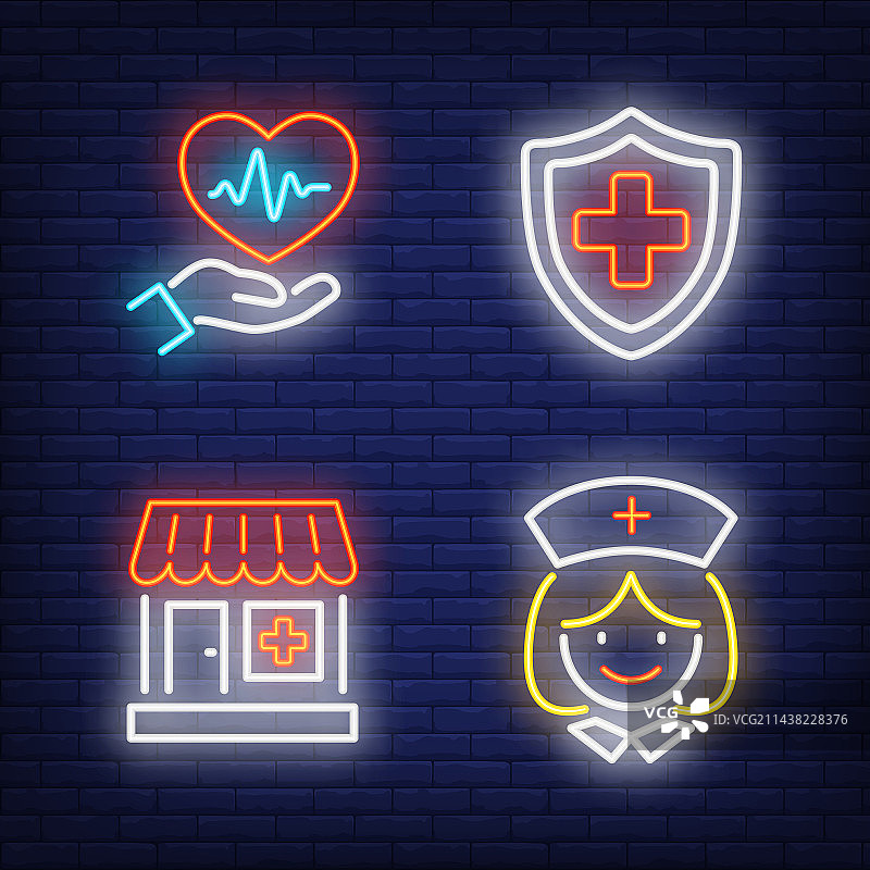 药店霓虹灯标志图片素材