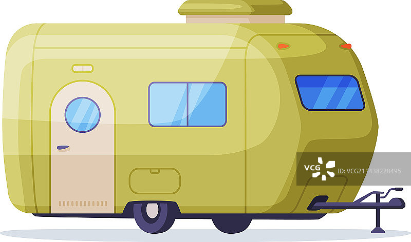 车轮上的移动房屋复古小房子的侧视图图片素材