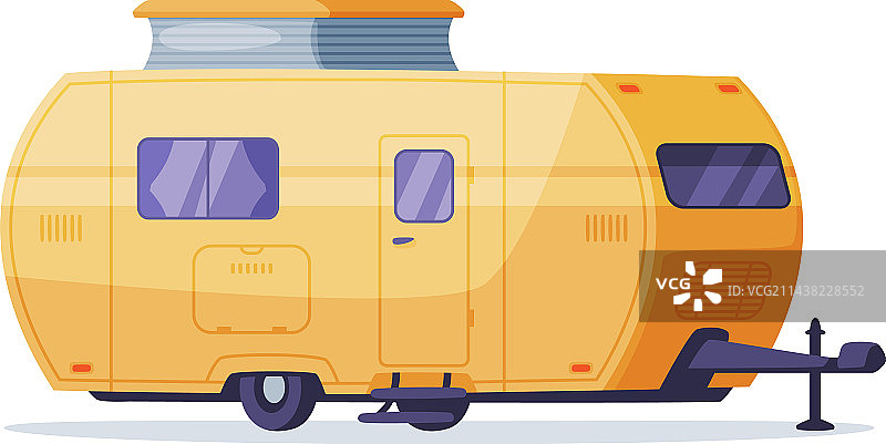 用于户外探险的轮式房车侧面图图片素材
