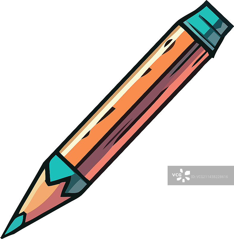 蓝色笔尖的黄色铅笔素描图片素材