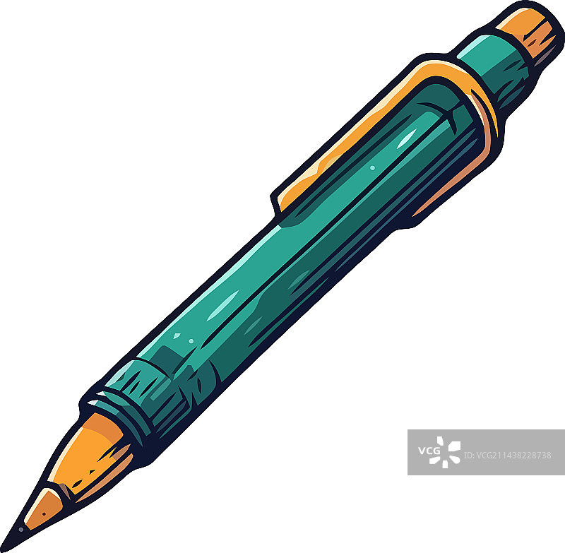 绿色和黄色笔用品图标图片素材