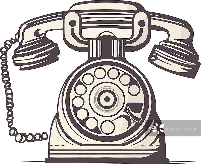 旧式通讯的象征：古董旋转电话图片素材
