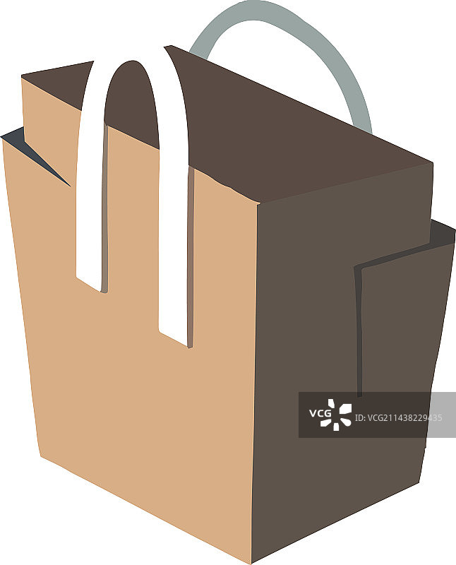 黄色纸袋象征环保包装图片素材