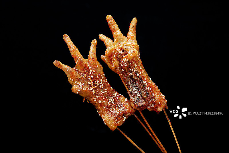 碳烤鸡爪串图片素材