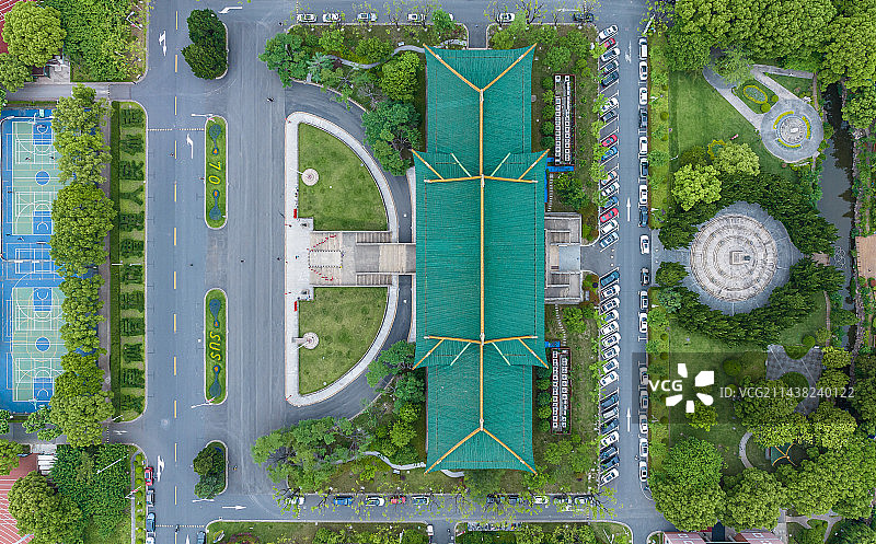 杨浦区上海体育学院航拍图片素材