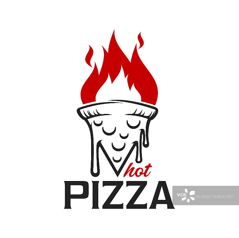 披萨图标街头美食餐厅复古标志图片素材