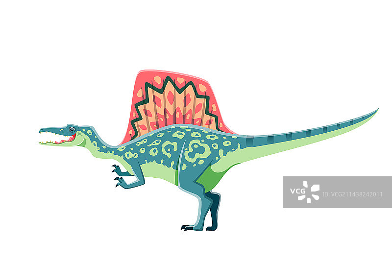 孤立的棘龙恐龙卡通角色图片素材