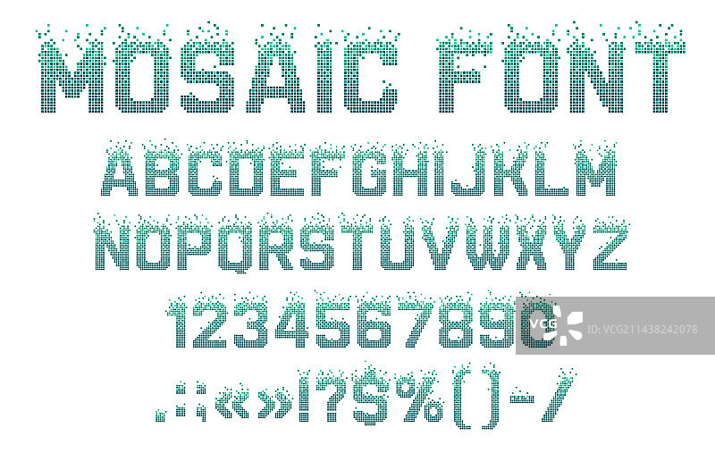 像素字体裂变印刷字体池字母马赛克图片素材