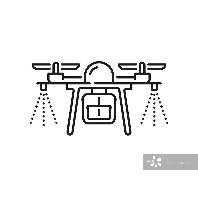 农田无人机喷雾器智能灌溉系统图标图片素材