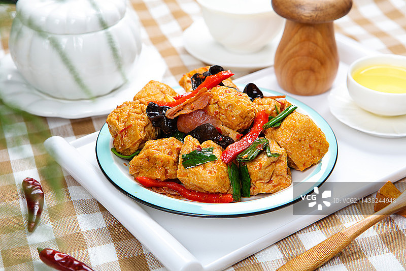 特色农家菜豆腐酿肉图片素材